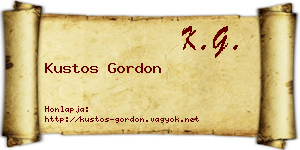 Kustos Gordon névjegykártya
